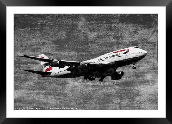Boeing 747 Weathered Metal Framed Mounted Print by David Pyatt