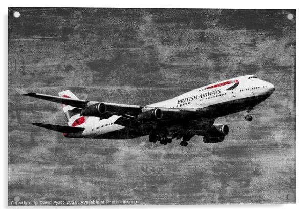 Boeing 747 Weathered Metal Acrylic by David Pyatt