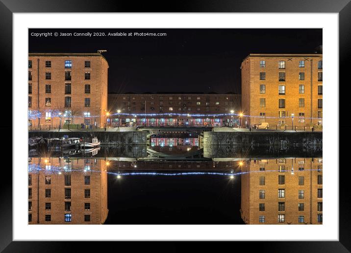 Albert Dock Reflections. Framed Mounted Print by Jason Connolly