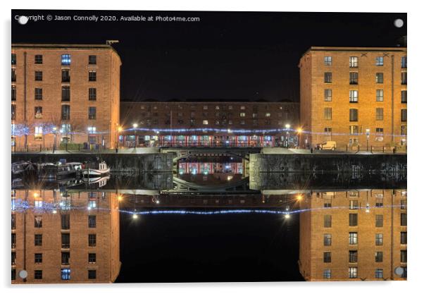 Albert Dock Reflections. Acrylic by Jason Connolly