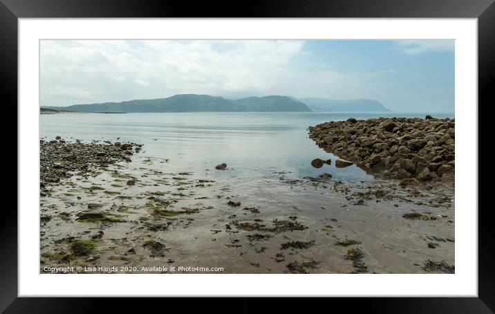 Conwy Bay and Snowdonia Mountains Framed Mounted Print by Lisa Hands