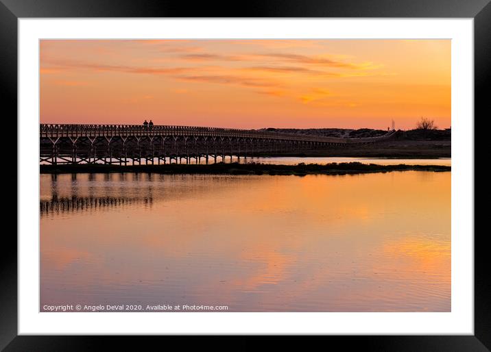 Wooden Bridge and Twilight - Quinta do Lago Framed Mounted Print by Angelo DeVal