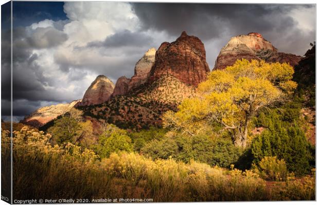 Gathering Storm over The Watchman Canvas Print by Peter O'Reilly