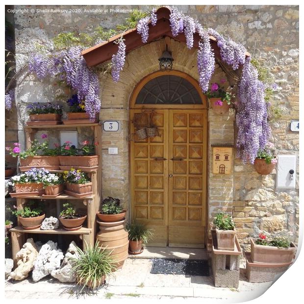 Tuscan doorway  Print by Sheila Ramsey