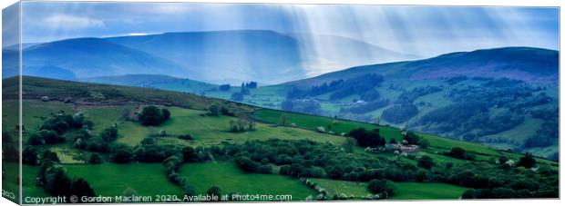 Gods Rays over the Brecon Beacons Panorama Canvas Print by Gordon Maclaren