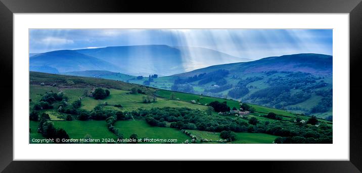 Gods Rays over the Brecon Beacons Panorama Framed Mounted Print by Gordon Maclaren