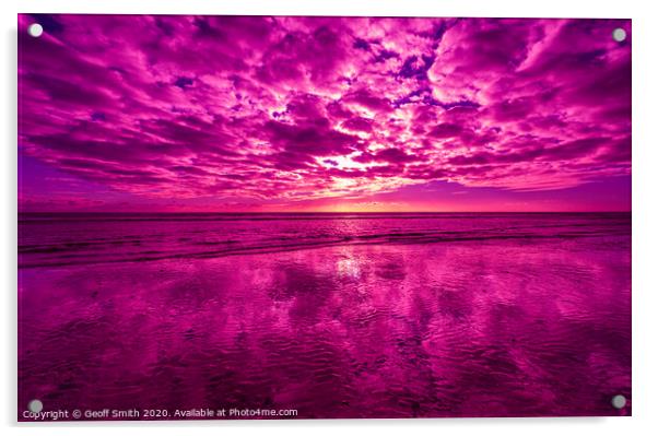 Pink Delight Sunset Acrylic by Geoff Smith