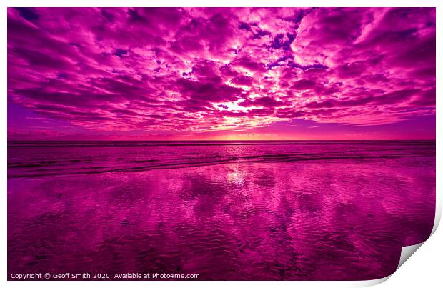 Pink Delight Sunset Print by Geoff Smith