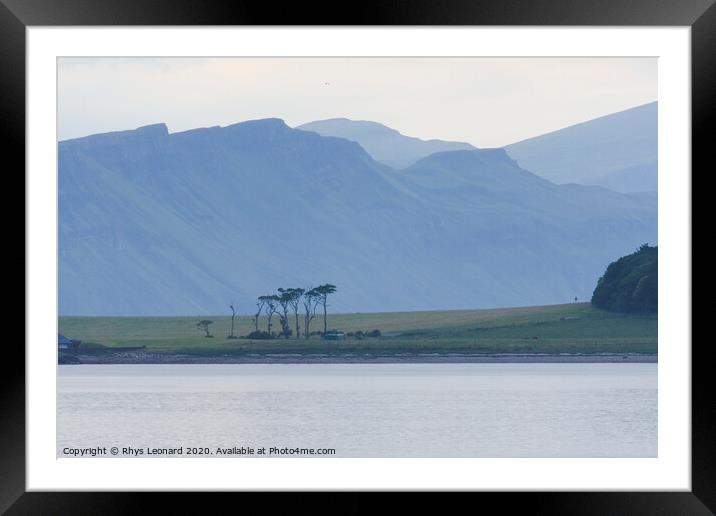 Odd trees, part of the Raasay House Hotel grounds Framed Mounted Print by Rhys Leonard