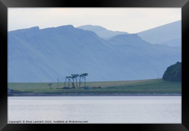 Odd trees, part of the Raasay House Hotel grounds Framed Print by Rhys Leonard