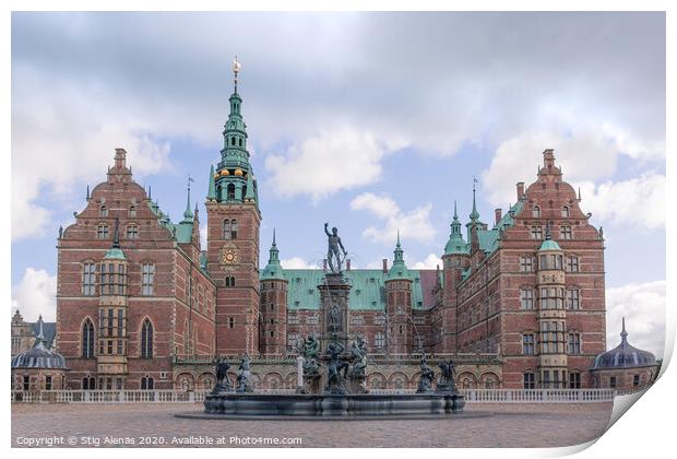 Neptune Fountain in front of Frederiksborg castle Print by Stig Alenäs