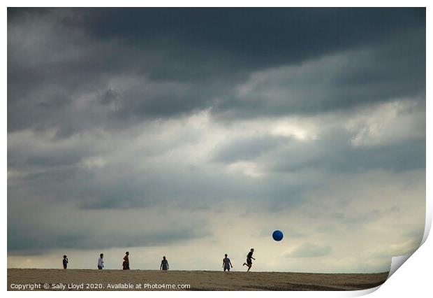 Beach Ball Sea Palling  Print by Sally Lloyd