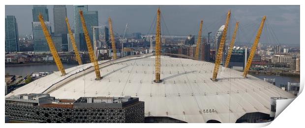 Panoramic view O2 Arena from Emirates Air Line Gre Print by Terry Senior