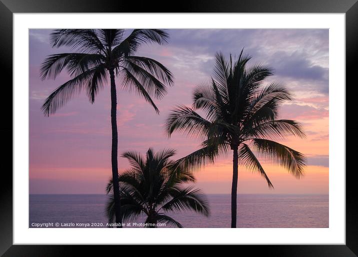 Palm trees - Big Island Framed Mounted Print by Laszlo Konya