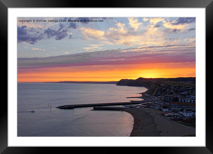 West Bay Sunset Framed Mounted Print by Duncan Savidge
