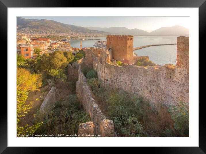 Morning view of the beautiful old town of Alanya Framed Mounted Print by Alexander Volkov