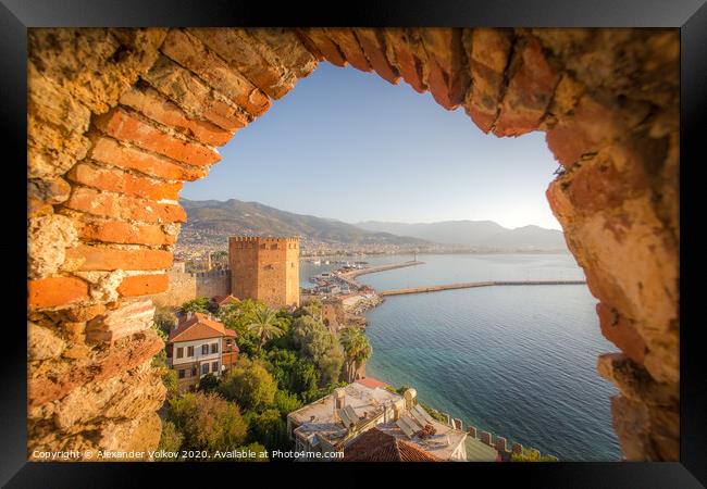 Alanya old castle early in the morning Framed Print by Alexander Volkov