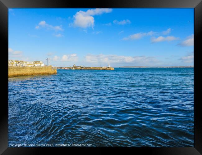 Majestic Waves of St Ives Framed Print by Beryl Curran