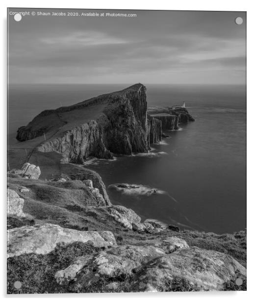 Neist point rocky outcrop  Acrylic by Shaun Jacobs