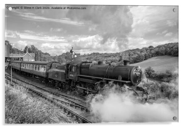 43106 Departs Highley - Black and White Acrylic by Steve H Clark