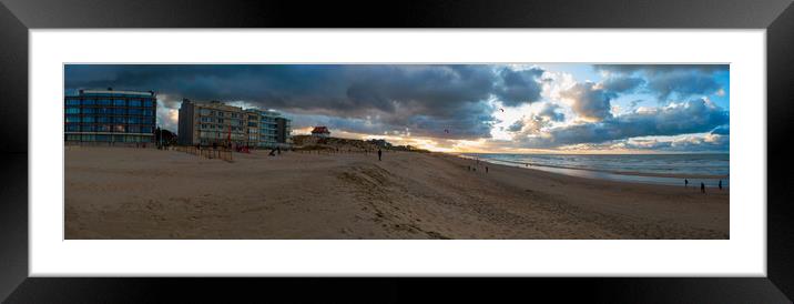 sunset on the beach in Autumn. Framed Mounted Print by youri Mahieu
