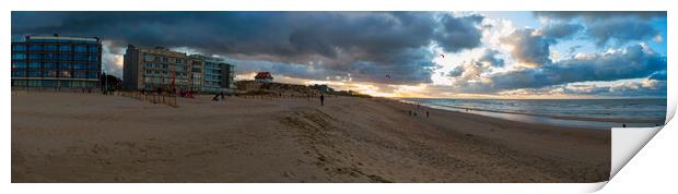 sunset on the beach in Autumn. Print by youri Mahieu