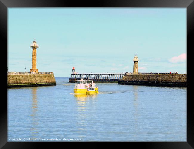 The Twin Piers at Whitby in Yorkshire. Framed Print by john hill