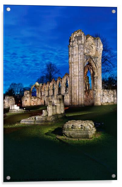 St Mary's Abbey, York. Acrylic by Chris North