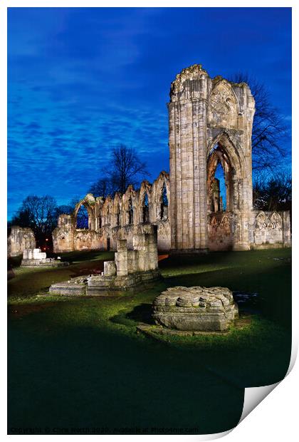 St Mary's Abbey, York. Print by Chris North