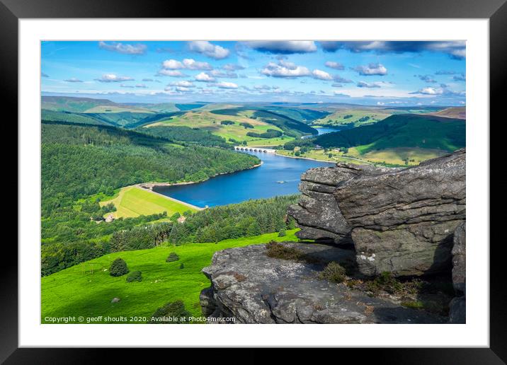 Ladybower Dams Framed Mounted Print by geoff shoults
