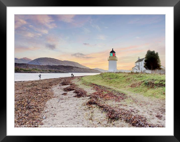 Sunset at Corran Point Lighthouse, Scotland Framed Mounted Print by Iain McLeod