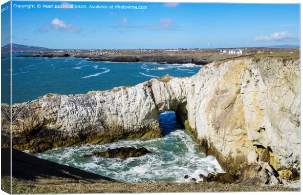 White Arch at Rhoscolyn Anglesey Canvas Print by Pearl Bucknall