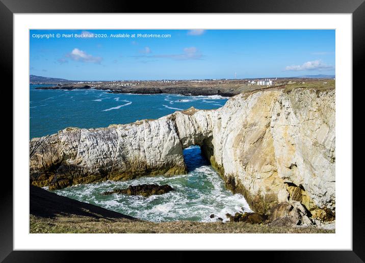 White Arch at Rhoscolyn Anglesey Framed Mounted Print by Pearl Bucknall