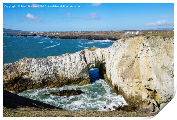 White Arch at Rhoscolyn Anglesey Print by Pearl Bucknall