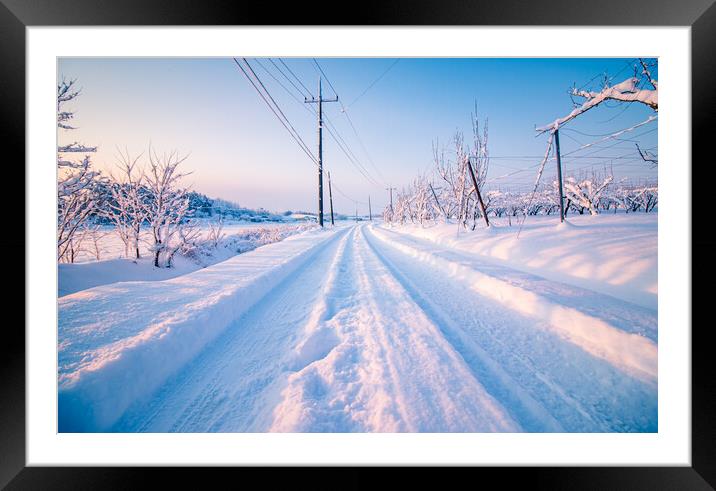 Snow landscape Framed Mounted Print by Ambir Tolang