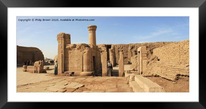 The ruins of the temple of Horus at Idfu, Egypt. Framed Mounted Print by Philip Brown