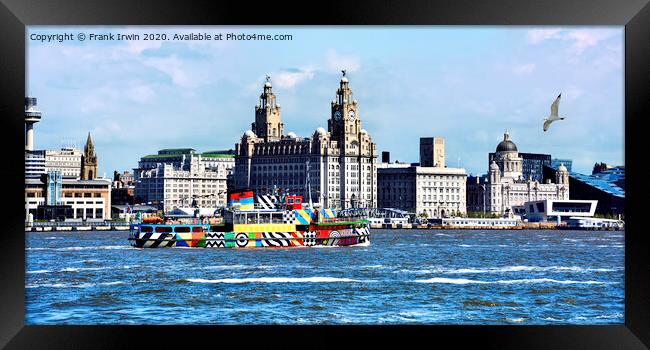 Dazzle ship MV Snowdrop passing Liverpool's Pier H Framed Print by Frank Irwin