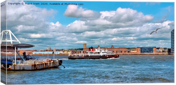 MV Royal Iris motors past Seacombe Ferry Canvas Print by Frank Irwin