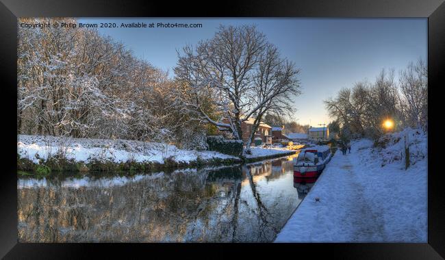 Winter Snow on a Midlands Canal Framed Print by Philip Brown