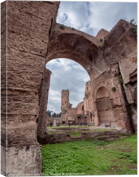 Baths of Caracalla in ancient Rome, Italy Canvas Print by Frank Bach