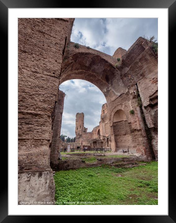 Baths of Caracalla in ancient Rome, Italy Framed Mounted Print by Frank Bach