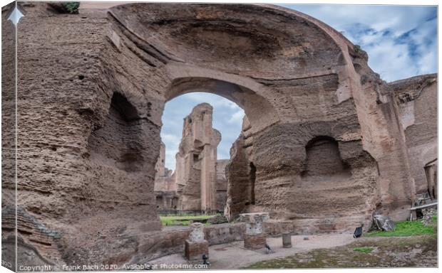 Baths of Caracalla in ancient Rome, Italy Canvas Print by Frank Bach