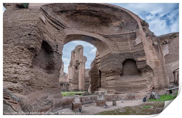 Baths of Caracalla in ancient Rome, Italy Print by Frank Bach