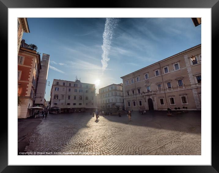 Piazza square St Maria in Trastevere Rome, Italy Framed Mounted Print by Frank Bach