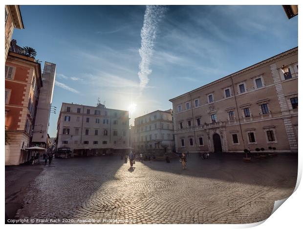 Piazza square St Maria in Trastevere Rome, Italy Print by Frank Bach