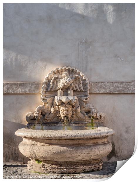 Fountain near Campo dei Fiori in Rome, Italy Print by Frank Bach