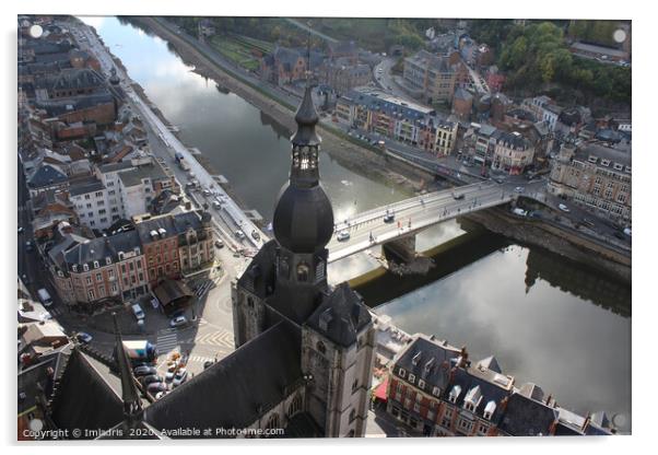 Aerial view of Dinant, Belgium Acrylic by Imladris 