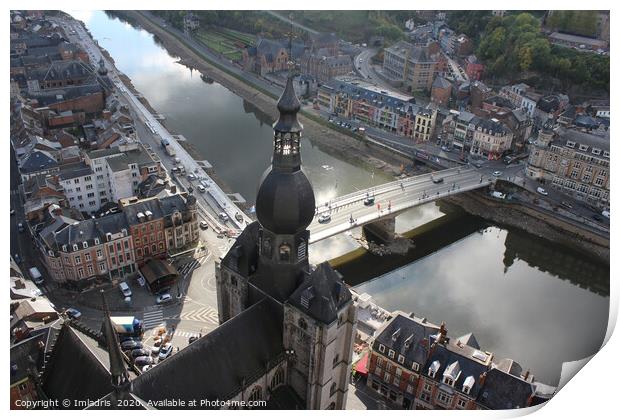 Aerial view of Dinant, Belgium Print by Imladris 