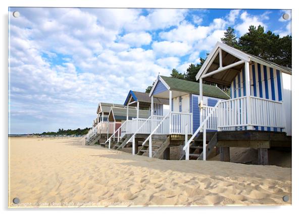 Summer Beach Huts Wells-next-the-Sea Acrylic by Sally Lloyd