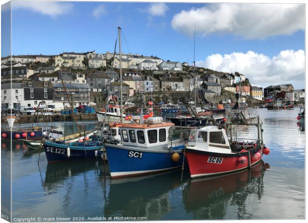 Mevagissey Harbour  Canvas Print by mark blower